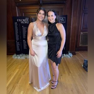 Dylan satin dress in Gold Champagne from Revelry size 14 (fits like size 8/10)